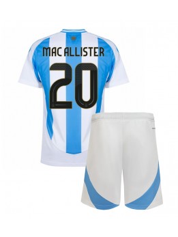 Argentina Alexis Mac Allister #20 Replika Hemmakläder Barn Copa America 2024 Kortärmad (+ byxor)